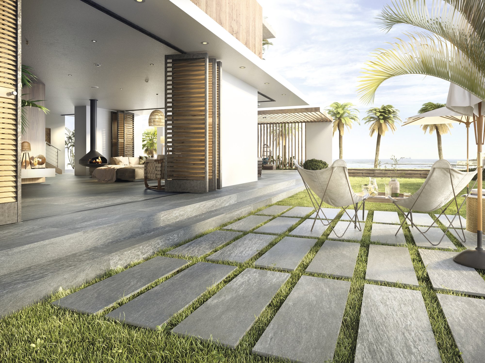 Ape Grupo Коллекция 4.STONES Ступень Valmalenco Mat 33*120 см (K91) в интерьере